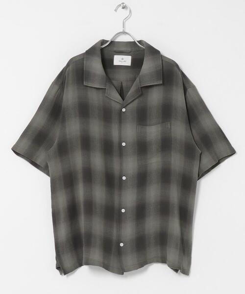 URBAN RESEARCH Sonny Label（アーバンリサーチサニーレーベル）の「オーバーダイチェックショートスリーブシャツ（シャツ/ブラウス・メンズ・グレー系その他/ブルー系その他/グリーン系その他・LARGE/MEDIUM）」の9枚目の写真