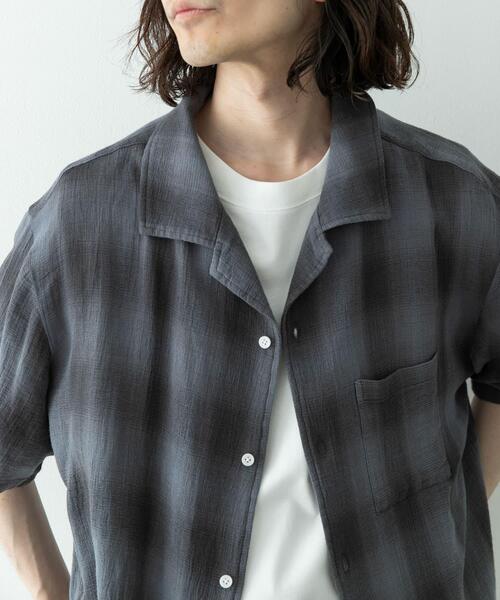 URBAN RESEARCH Sonny Label（アーバンリサーチサニーレーベル）の「オーバーダイチェックショートスリーブシャツ（シャツ/ブラウス・メンズ・グレー系その他/ブルー系その他/グリーン系その他・LARGE/MEDIUM）」の5枚目の写真