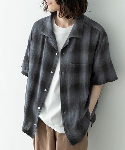 URBAN RESEARCH Sonny Label（アーバンリサーチサニーレーベル）の「オーバーダイチェックショートスリーブシャツ（シャツ/ブラウス・メンズ・グレー系その他/ブルー系その他/グリーン系その他・LARGE/MEDIUM）」の8枚目の写真