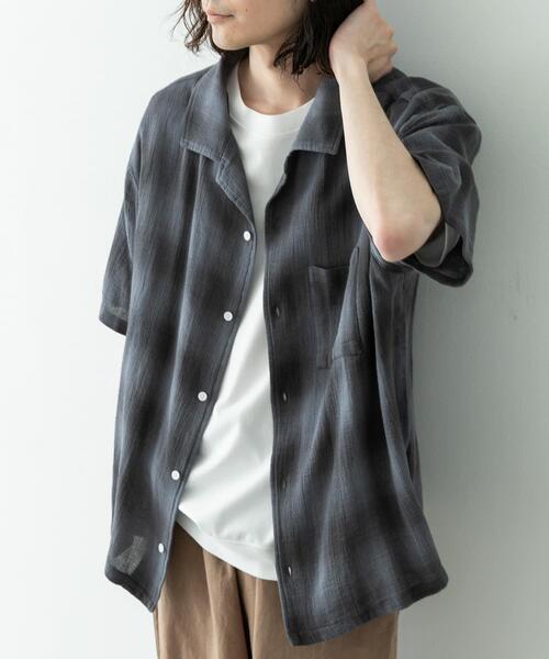 URBAN RESEARCH Sonny Label（アーバンリサーチサニーレーベル）の「オーバーダイチェックショートスリーブシャツ（シャツ/ブラウス・メンズ・グレー系その他/ブルー系その他/グリーン系その他・LARGE/MEDIUM）」の9枚目の写真