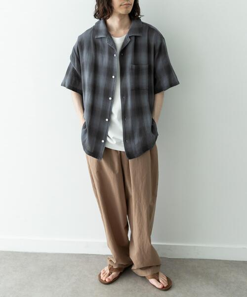 URBAN RESEARCH Sonny Label（アーバンリサーチサニーレーベル）の「オーバーダイチェックショートスリーブシャツ（シャツ/ブラウス・メンズ・グレー系その他/ブルー系その他/グリーン系その他・LARGE/MEDIUM）」の10枚目の写真