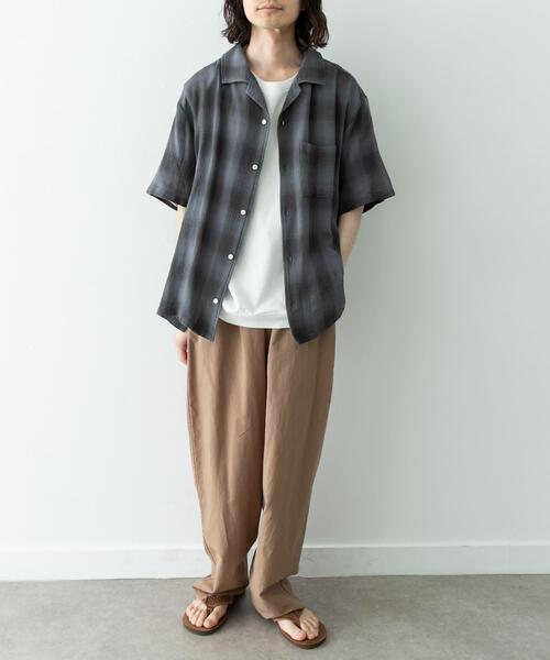 URBAN RESEARCH Sonny Label（アーバンリサーチサニーレーベル）の「オーバーダイチェックショートスリーブシャツ（シャツ/ブラウス・メンズ・グレー系その他/ブルー系その他/グリーン系その他・LARGE/MEDIUM）」の12枚目の写真
