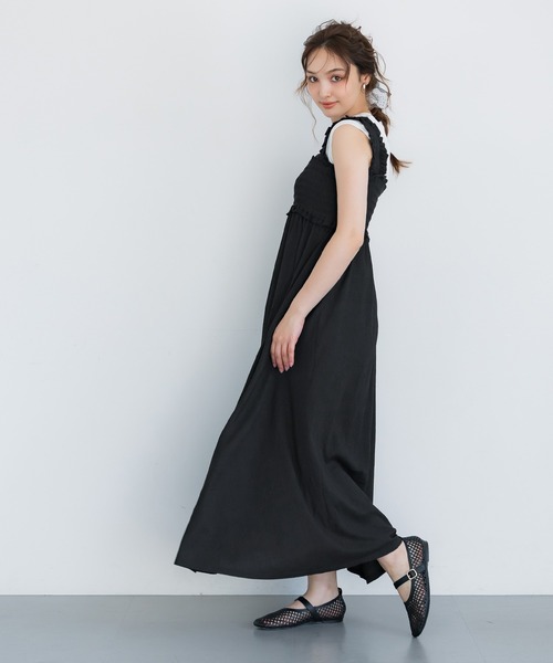 coca(coca)(コカ)の「クレープシャーリングワンピース(ワンピース・レディース・ブラウン/ブラック・L/M/S)」の10枚目の写真