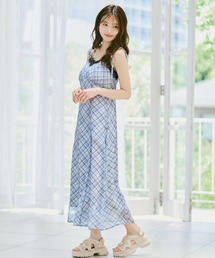 2026春夏新作 レーストリミングリボンキャミワンピース