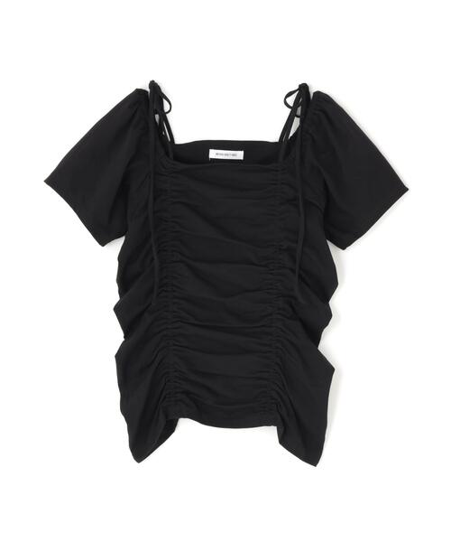 NATURAL BEAUTY BASIC(ナチュラルビューティーベーシック)の「ショルダーリボンドロストカットソー(Tシャツ/カットソー・レディース・イエロー/オフホワイト/ブラック・フリ-)」の9枚目の写真