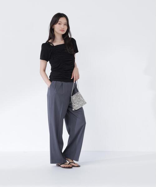 NATURAL BEAUTY BASIC(ナチュラルビューティーベーシック)の「ショルダーリボンドロストカットソー(Tシャツ/カットソー・レディース・イエロー/オフホワイト/ブラック・フリ-)」の16枚目の写真