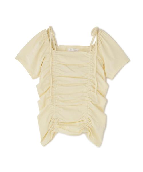 NATURAL BEAUTY BASIC(ナチュラルビューティーベーシック)の「ショルダーリボンドロストカットソー(Tシャツ/カットソー・レディース・イエロー/オフホワイト/ブラック・フリ-)」の18枚目の写真