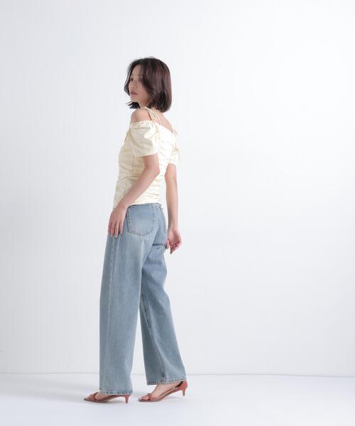 NATURAL BEAUTY BASIC(ナチュラルビューティーベーシック)の「ショルダーリボンドロストカットソー(Tシャツ/カットソー・レディース・イエロー/オフホワイト/ブラック・フリ-)」の21枚目の写真