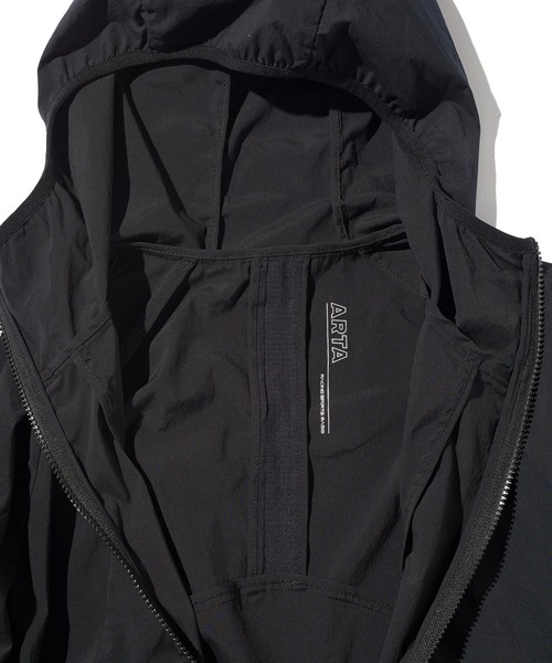 ARTA MECHANICS(エーアールティーエーメカニクス)の「ARTA TRAINING WEAR STRETCH WOVEN JACKET(エーアールティーエー トレーニング ウェア ストレッチウーブン ジャケット)(パーカー・メンズ・ブラック・L/M/XL)」の9枚目の写真