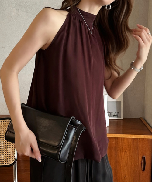 Eclat one(エクラワン)の「【Eclat one】エアリー ホルター デザイン トップス(シャツ/ブラウス・レディース・アイボリー/ブラウン/ブラック・FREE)」の17枚目の写真