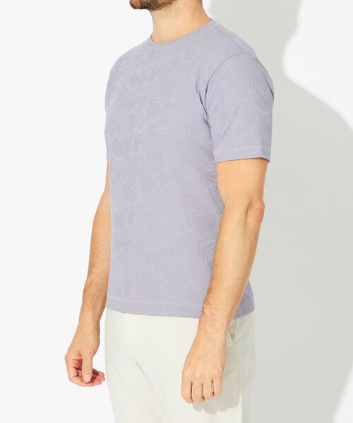EPOCA UOMO(エポカウォモ)の「リーフジャカードカットソー(Tシャツ/カットソー・メンズ・パープル系その他3/ホワイト系その他・46/48)」の6枚目の写真