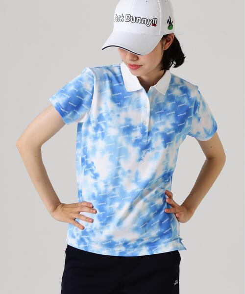 Jack Bunny!!(ジャックバニー)の「【Jack Bunny!!】HyperHelix 変形メッシュ半袖ポロシャツ(ポロシャツ・レディース・ブルー/オレンジ/ホワイト・LARGE/SMALL/MEDIUM)」の2枚目の写真