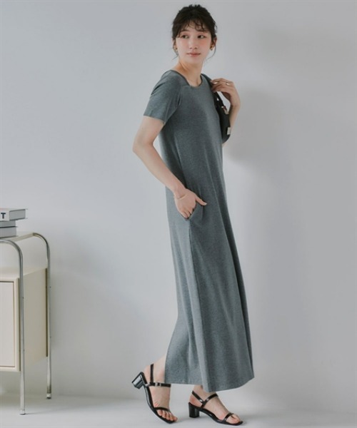slattgir(スラットジール)の「高身長 アシメデザインリブマキシ丈ワンピース(トールサイズ)Essenave(ワンピース・レディース・杢グレー/ブラック・TM/TL/TLL/T3L)」の10枚目の写真