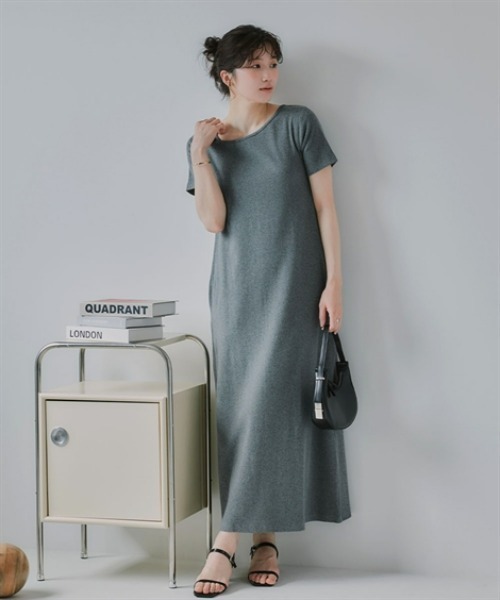 slattgir(スラットジール)の「高身長 アシメデザインリブマキシ丈ワンピース(トールサイズ)Essenave(ワンピース・レディース・杢グレー/ブラック・TM/TL/TLL/T3L)」の11枚目の写真