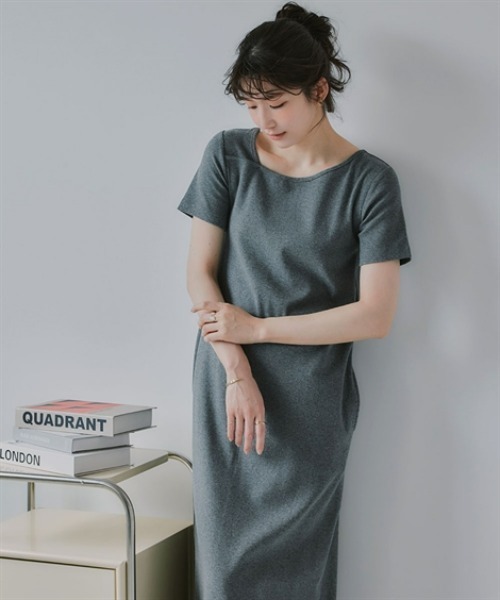 slattgir(スラットジール)の「高身長 アシメデザインリブマキシ丈ワンピース(トールサイズ)Essenave(ワンピース・レディース・杢グレー/ブラック・TM/TL/TLL/T3L)」の12枚目の写真