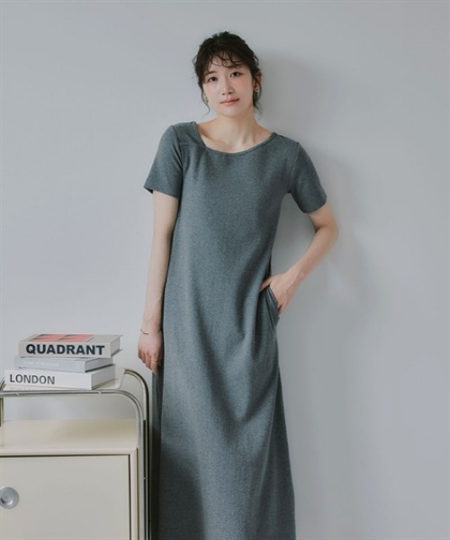 slattgir(スラットジール)の「高身長 アシメデザインリブマキシ丈ワンピース(トールサイズ)Essenave(ワンピース・レディース・杢グレー/ブラック・TM/TL/TLL/T3L)」の13枚目の写真