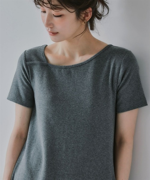 slattgir(スラットジール)の「高身長 アシメデザインリブマキシ丈ワンピース(トールサイズ)Essenave(ワンピース・レディース・杢グレー/ブラック・TM/TL/TLL/T3L)」の16枚目の写真