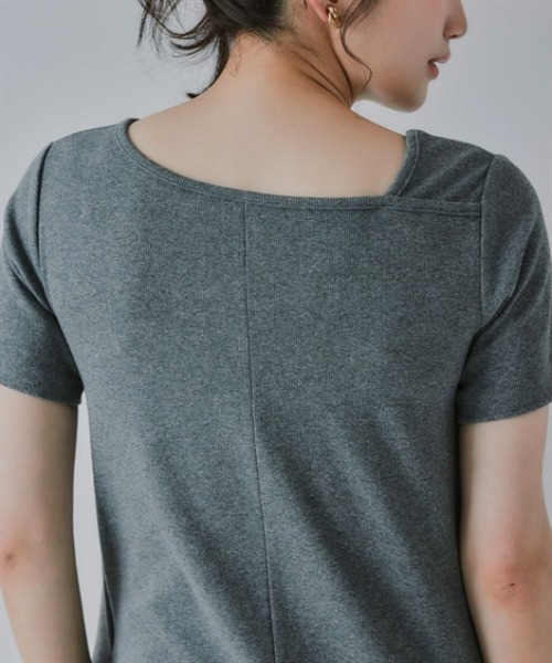 slattgir(スラットジール)の「高身長 アシメデザインリブマキシ丈ワンピース(トールサイズ)Essenave(ワンピース・レディース・杢グレー/ブラック・TM/TL/TLL/T3L)」の21枚目の写真