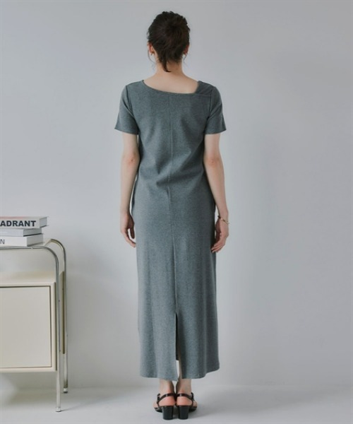 slattgir(スラットジール)の「高身長 アシメデザインリブマキシ丈ワンピース(トールサイズ)Essenave(ワンピース・レディース・杢グレー/ブラック・TM/TL/TLL/T3L)」の19枚目の写真