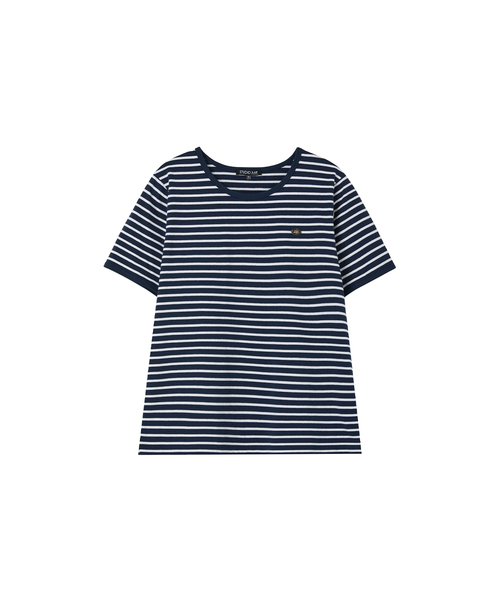 LAP（ラップ）の「装飾ストライプ半袖Tシャツ AS2CT465（Tシャツ/カットソー・レディース・ブルー/グリーン/ネイビー・FREE）」の3枚目の写真