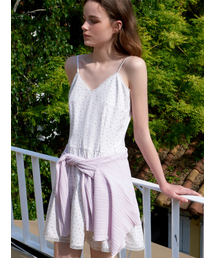 Slip Floral Tiered Mini Dress, Ivory