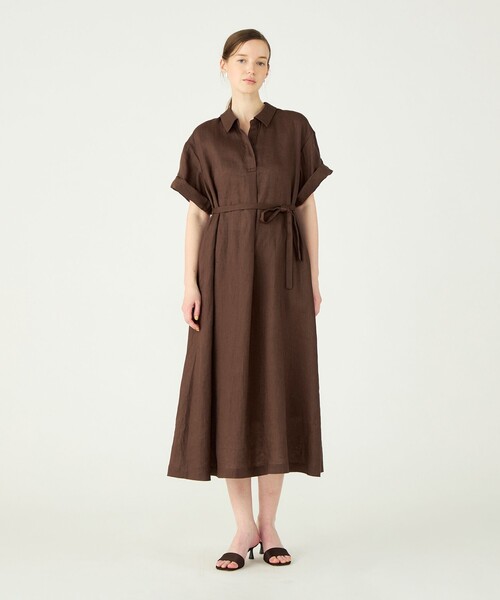BALLSEY(ボールジィ)の「タンドゥルリネン Aラインスキッパーワンピース(ワンピース・レディース・ブラウン/ブラック・36)」の12枚目の写真