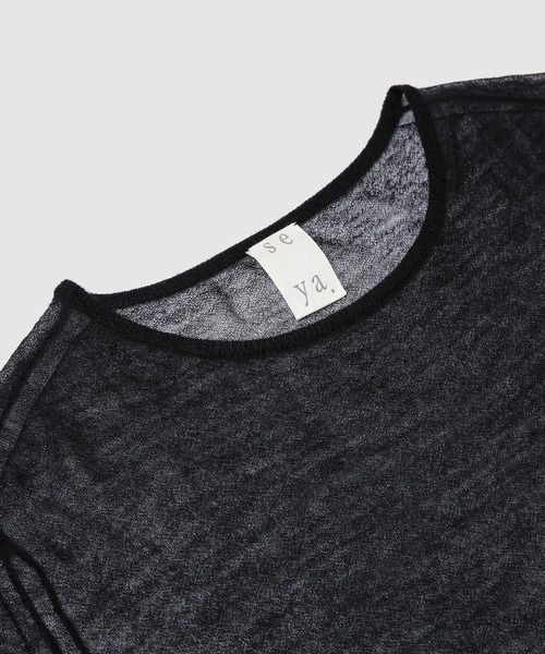 seya.（セヤ）の「GAUZE KNIT/MIST CASHMERE（ニット/セーター・レディース・ブラック・2/1）」の3枚目の写真