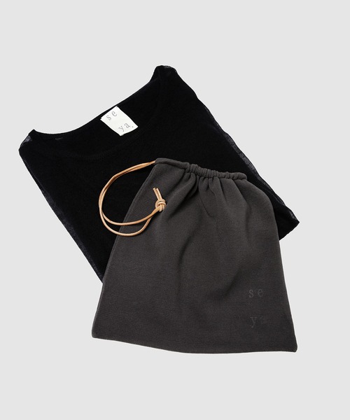 seya.（セヤ）の「GAUZE KNIT/MIST CASHMERE（ニット/セーター・レディース・ブラック・2/1）」の6枚目の写真