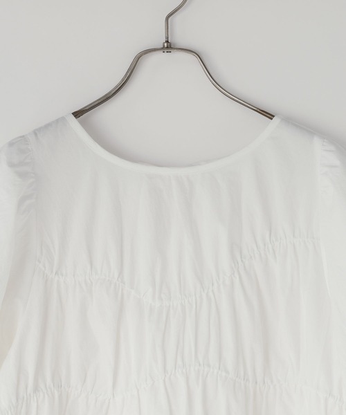 LOWRYS FARM（ローリーズファーム）の「アシメティアードチュニックＳＳ　1049042（シャツ/ブラウス・レディース・ピンク/ブラック/ホワイト・FREE）」の11枚目の写真