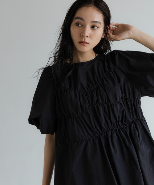 LOWRYS FARM（ローリーズファーム）の「アシメティアードチュニックＳＳ　1049042（シャツ/ブラウス・レディース・ピンク/ブラック/ホワイト・FREE）」の7枚目の写真