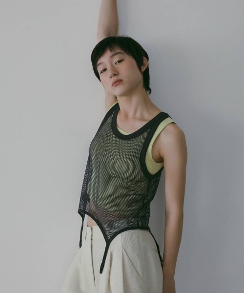 anuke(アンヌーク)の「anuke Vintage Mesh Tanktop(タンクトップ・レディース・ダークグレー・FREE)」の5枚目の写真