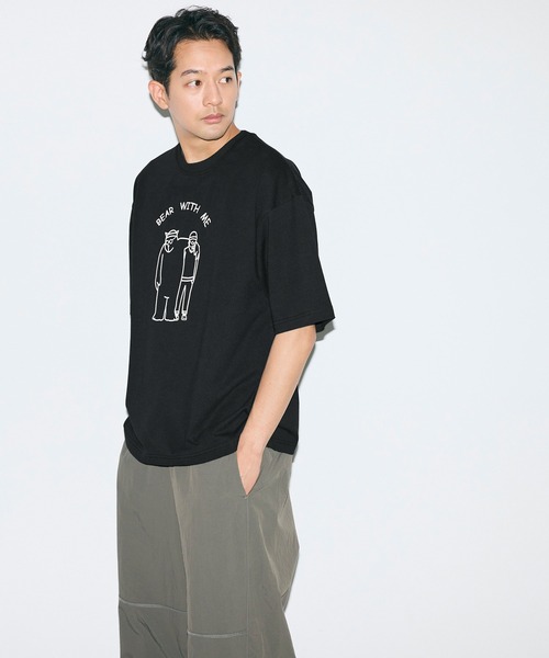 coca(coca)(コカ)の「ベアイラストプリント半袖Tシャツ(Tシャツ/カットソー・メンズ・ホワイト/ブラック・XL/M/L)」の4枚目の写真