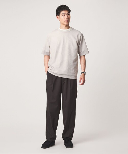 green label relaxing(グリーンレーベルリラクシング)の「サッカー クルーネック 半袖 Tシャツ(Tシャツ/カットソー・メンズ・ネイビー/ライトグレー/ダークブラウン・XL/M/S/L)」の7枚目の写真