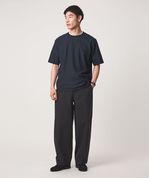 green label relaxing(グリーンレーベルリラクシング)の「サッカー クルーネック 半袖 Tシャツ(Tシャツ/カットソー・メンズ・ネイビー/ライトグレー/ダークブラウン・XL/M/S/L)」の8枚目の写真