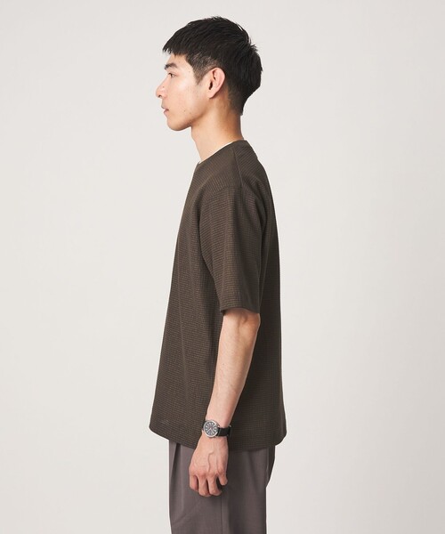 green label relaxing(グリーンレーベルリラクシング)の「サッカー クルーネック 半袖 Tシャツ(Tシャツ/カットソー・メンズ・ネイビー/ライトグレー/ダークブラウン・XL/M/S/L)」の10枚目の写真