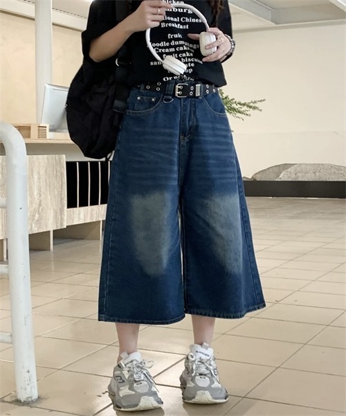 Dream garden(ドリームガーデン)の「ヴィンテージライク オーバーダイ 7分丈デニム パンツ(デニムパンツ・レディース・ブルー/インディゴブルー/ブラック・S/3XL/M/L/XL/2XL)」の21枚目の写真
