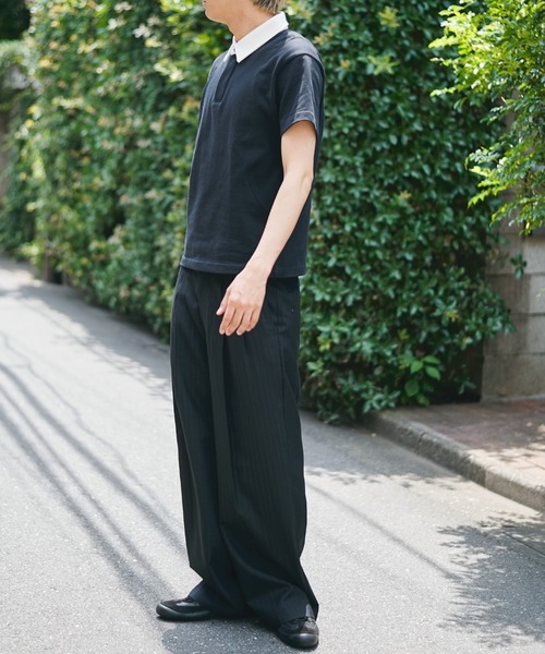 CONZ（コンズ）の「fly front polo/ポロシャツ/CONZ/カーブデザイン/カッティング/夏服（ポロシャツ・メンズ・チャコールグレー/ブラック/ブラック×ホワイト・1/2/3）」の20枚目の写真