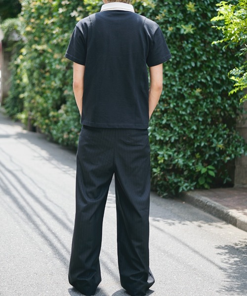 CONZ（コンズ）の「fly front polo/ポロシャツ/CONZ/カーブデザイン/カッティング/夏服（ポロシャツ・メンズ・チャコールグレー/ブラック/ブラック×ホワイト・1/2/3）」の19枚目の写真