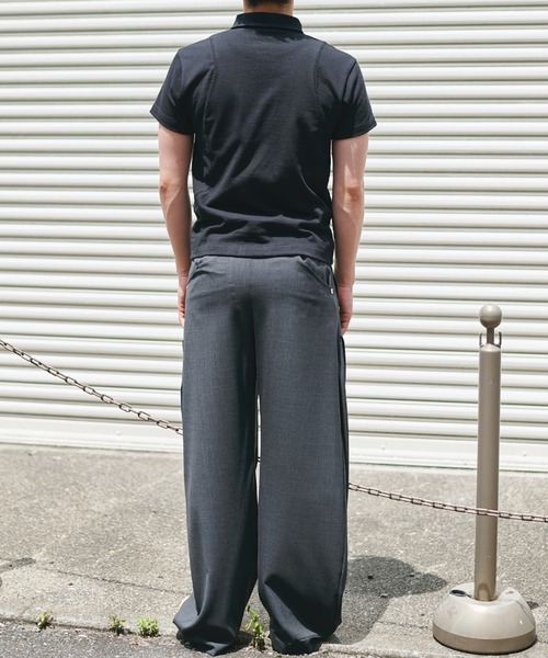 CONZ（コンズ）の「fly front polo/ポロシャツ/CONZ/カーブデザイン/カッティング/夏服（ポロシャツ・メンズ・チャコールグレー/ブラック/ブラック×ホワイト・1/2/3）」の16枚目の写真