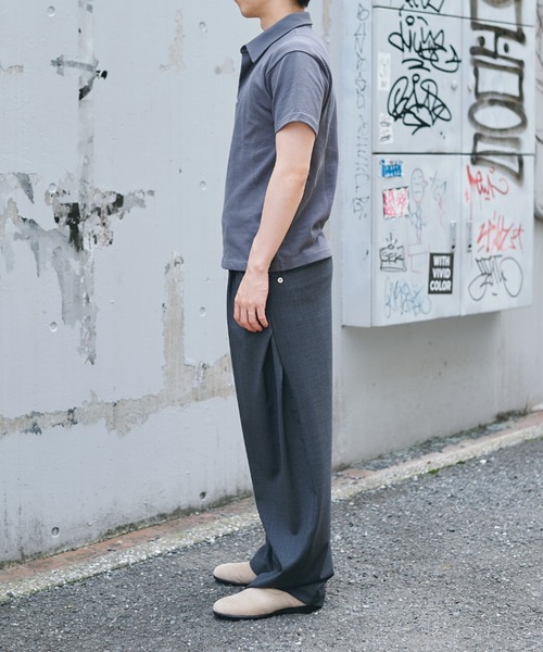CONZ（コンズ）の「fly front polo/ポロシャツ/CONZ/カーブデザイン/カッティング/夏服（ポロシャツ・メンズ・チャコールグレー/ブラック/ブラック×ホワイト・1/2/3）」の13枚目の写真
