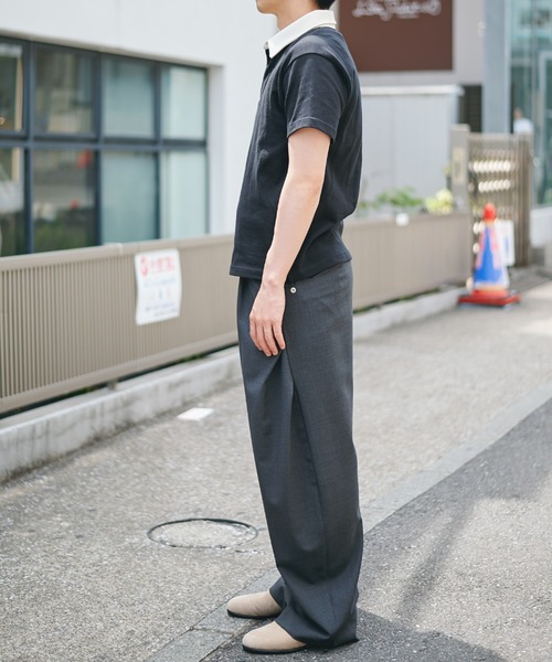 CONZ（コンズ）の「fly front polo/ポロシャツ/CONZ/カーブデザイン/カッティング/夏服（ポロシャツ・メンズ・チャコールグレー/ブラック/ブラック×ホワイト・1/2/3）」の10枚目の写真