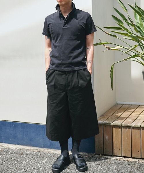 CONZ（コンズ）の「fly front polo/ポロシャツ/CONZ/カーブデザイン/カッティング/夏服（ポロシャツ・メンズ・チャコールグレー/ブラック/ブラック×ホワイト・1/2/3）」の5枚目の写真