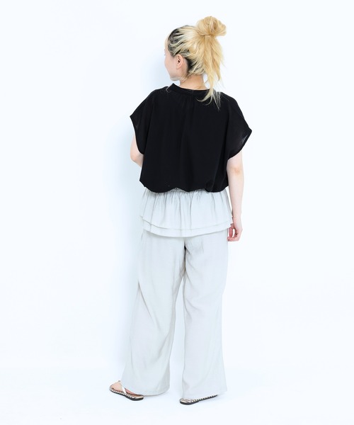 HEART MARKET(ハートマーケット)の「ノースリーブバンドカラーシャツチュニック(シャツ/ブラウス・レディース・ブラック系/ナチュラル/ベージュ系/ブラック/チャコール・FREE)」の12枚目の写真