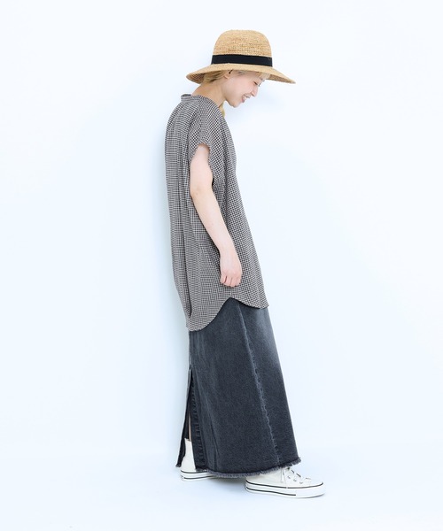 HEART MARKET(ハートマーケット)の「ノースリーブバンドカラーシャツチュニック(シャツ/ブラウス・レディース・ブラック系/ナチュラル/ベージュ系/ブラック/チャコール・FREE)」の17枚目の写真