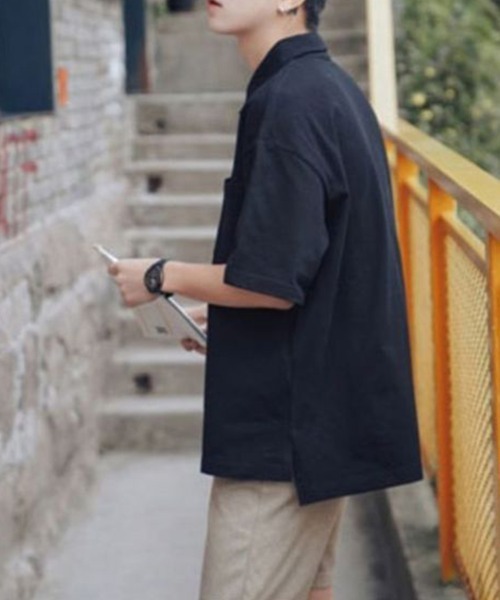 KELVIN(ケルヴァン)の「Relax Polo Tee リラックスポロTシャツ(Tシャツ/カットソー・メンズ・ベージュ/ホワイト/ブラック/グリーン・FREE)」の5枚目の写真
