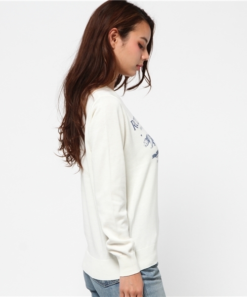 RODEO CROWNS WIDE BOWL（ロデオクラウンズワイドボウル）の「CA デニム パッチ ニット（ニット/セーター・レディース・ブルー/トップグレー/オフホワイト・MEDIUM/SMALL）」の5枚目の写真