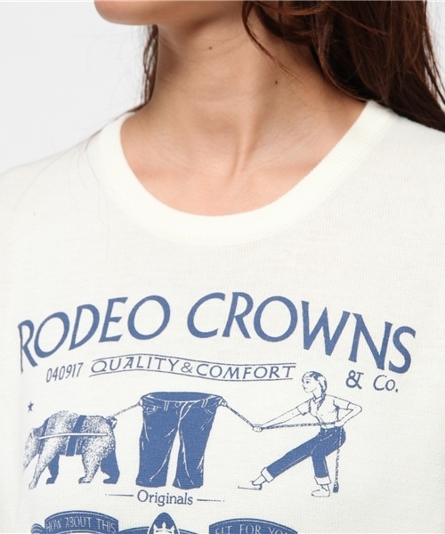 RODEO CROWNS WIDE BOWL（ロデオクラウンズワイドボウル）の「CA デニム パッチ ニット（ニット/セーター・レディース・ブルー/トップグレー/オフホワイト・MEDIUM/SMALL）」の13枚目の写真