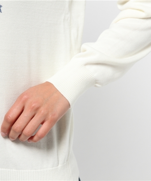 RODEO CROWNS WIDE BOWL（ロデオクラウンズワイドボウル）の「CA デニム パッチ ニット（ニット/セーター・レディース・ブルー/トップグレー/オフホワイト・MEDIUM/SMALL）」の14枚目の写真