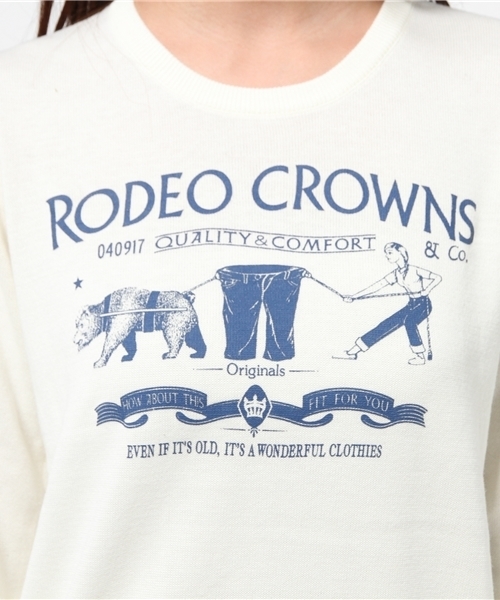 RODEO CROWNS WIDE BOWL（ロデオクラウンズワイドボウル）の「CA デニム パッチ ニット（ニット/セーター・レディース・ブルー/トップグレー/オフホワイト・MEDIUM/SMALL）」の16枚目の写真