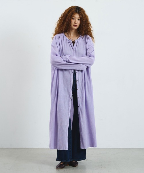 ROSE BUD(ローズバッド)の「CREPE LONG DRESS(ワンピース・レディース・ブラウン/パープル/ホワイト・ONE SIZE)」の5枚目の写真